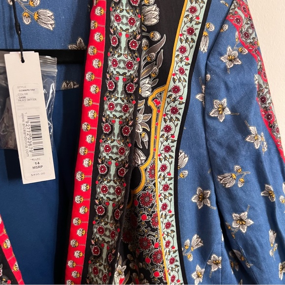 Alice & Olivia Blue and Red Floral Blazer - Picture 4 of 6